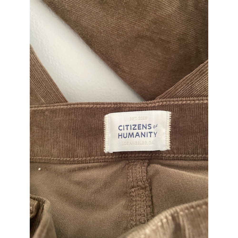 NEW Citizens of Humanity Lyra Corduroy Pants Womens 28 Green Wide Leg Raw Hem - Picture 7 of 13